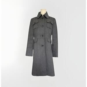 Kenneth Cole Steampunk Wool Coat 6 Gray Formal Military Classic Grunge Outdoor